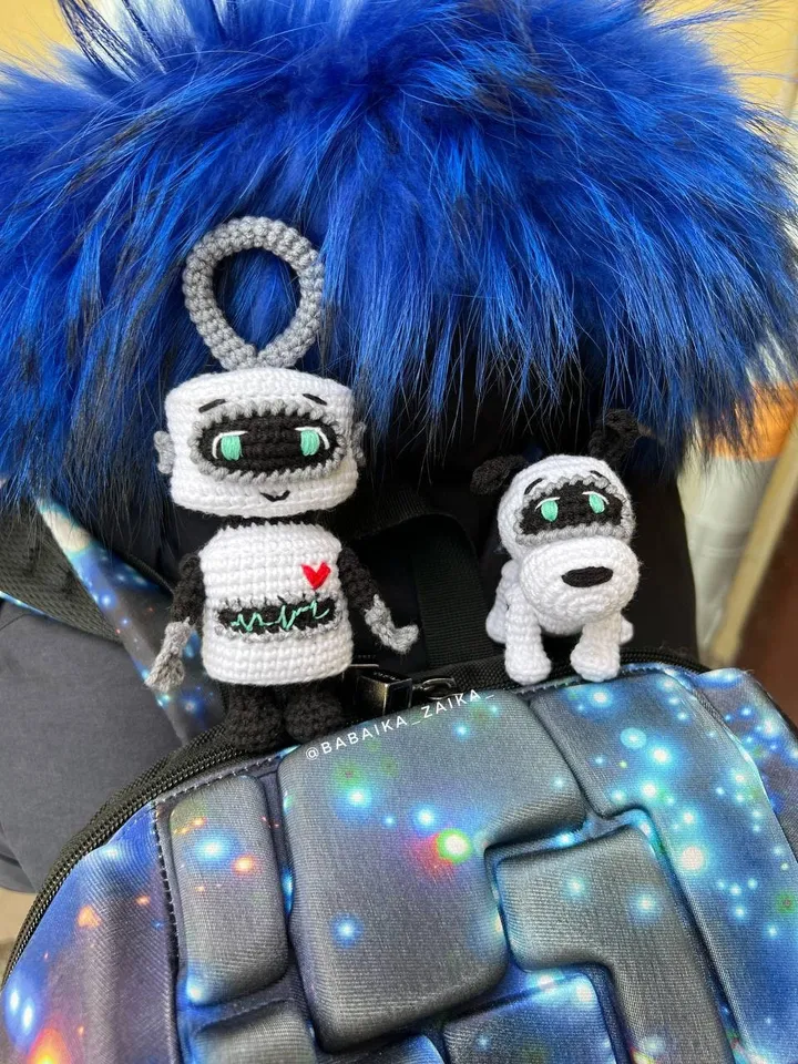 Pdf SET: Crochet Amigurumi Robot Dog Pattern and Amigurumi Robot, Keychain Amigurumi Pattern, crochet pattern, amigurumi tutorial robot doll