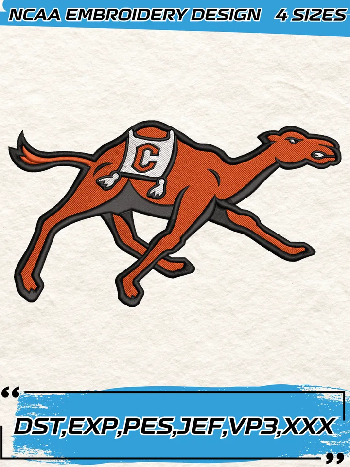 Campbell Fighting Camels Embroidery Designs,NCAA Logo Embroidery Design,Machine Embroidery Design File,4 Sizes, Digital Download