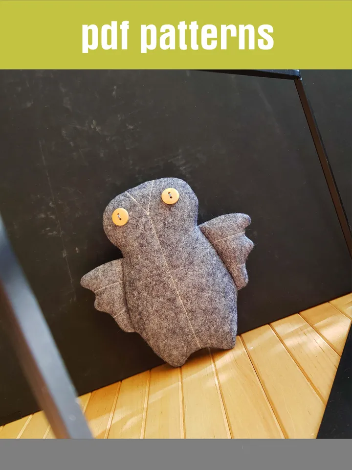 Owl sewing pattern PDF, digital tutorial in English, felt animal sewing diy, felt doll pattern