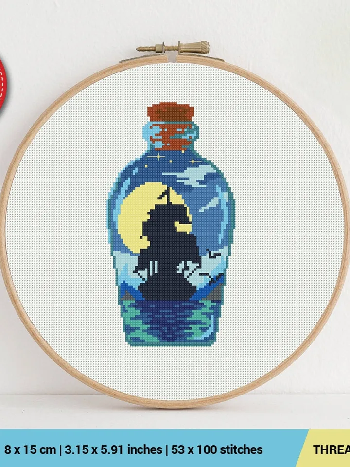 Bottle Ship Cross stitch pattern | Embroidery Pattern | Instant Download | Embroidery Designs