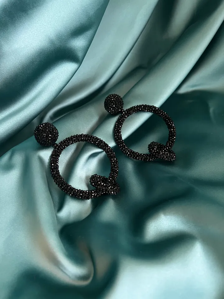 Double Hoop Beaded Earrings