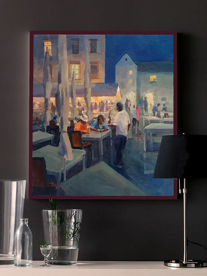 Cityscape oil painting