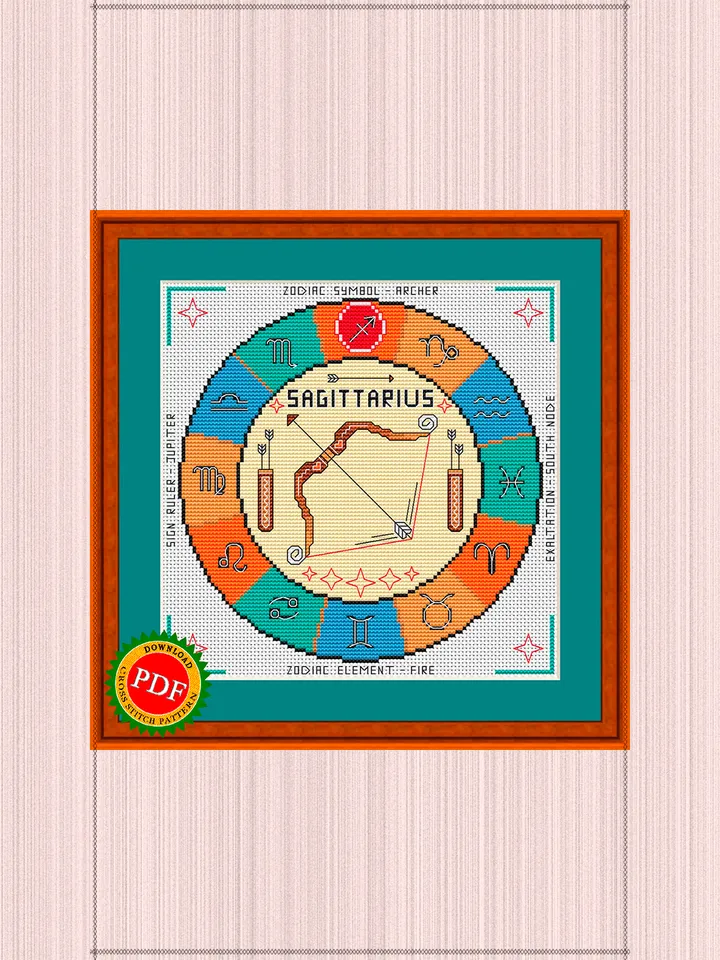 Sagittarius Cross Stitch Pattern | Sagittarius Zodiac Sign