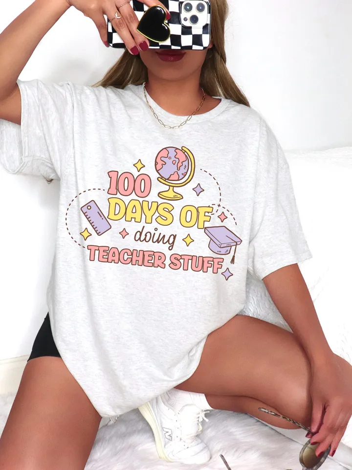 100 Days Of Doing Teacher Stuff Png, Sublimation Design, 100 Days Of School Png, Funny Png, T-Shirt Design, Digital Download Png, DTF