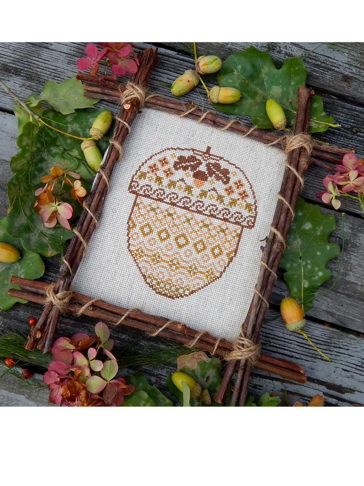Acorn cross stitch pattern
