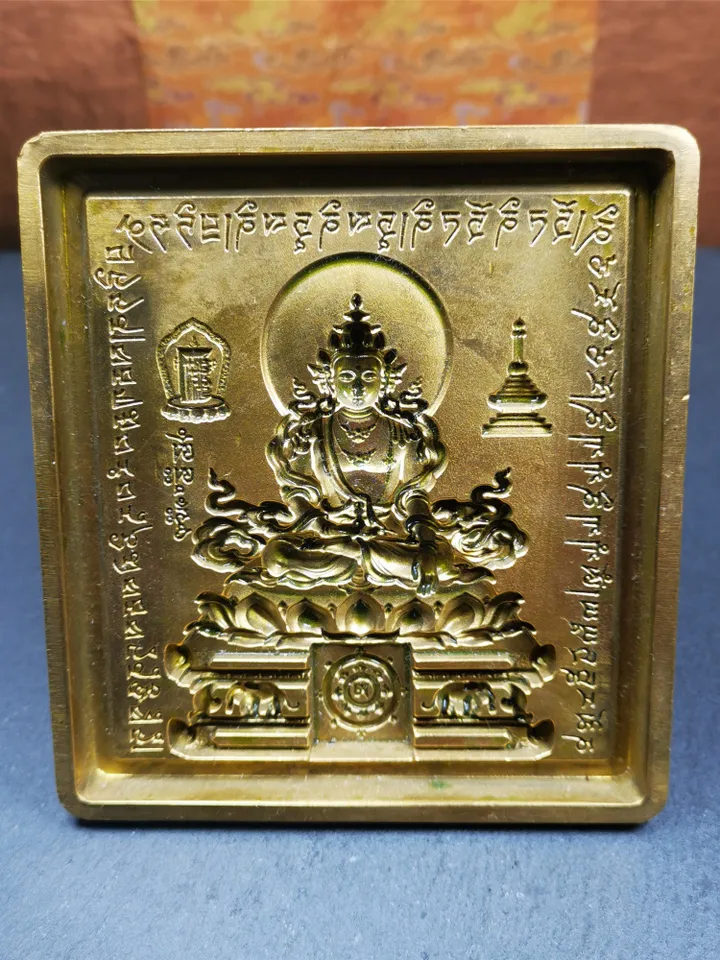 Gandhanra Handmade Tibetan Buddha Statue Mold,Akshobhya Tsa Tsa,Copper Mould For Making Clay Buddha Statue,Tsha Tsha