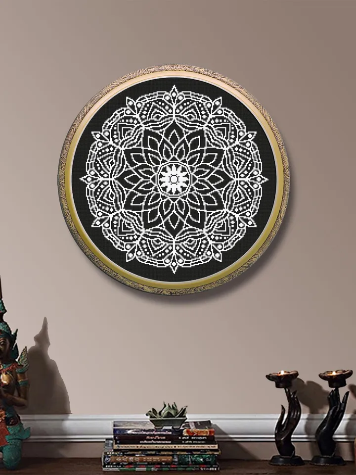 Mandala cross stitch pattern PDF download Monochrome cross stitch chart, Mandala pattern digital PDF, Mandala ornament, DIY Home decor #M267