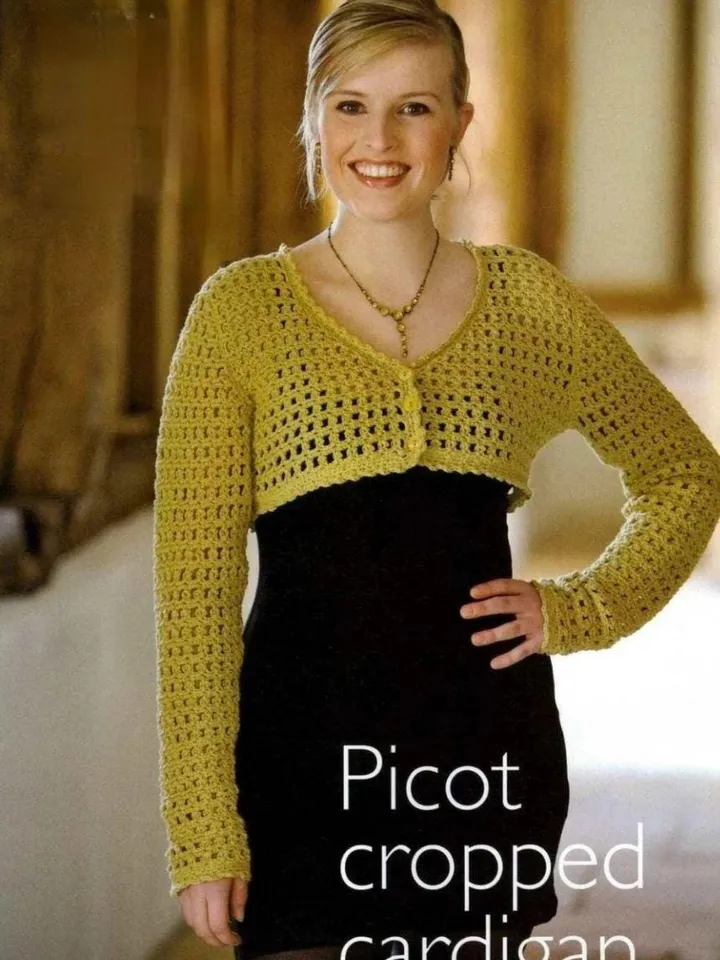 Cropped cardigan pattern, crop top Pattern, easy crochet pattern women cardigan top pdf instant download