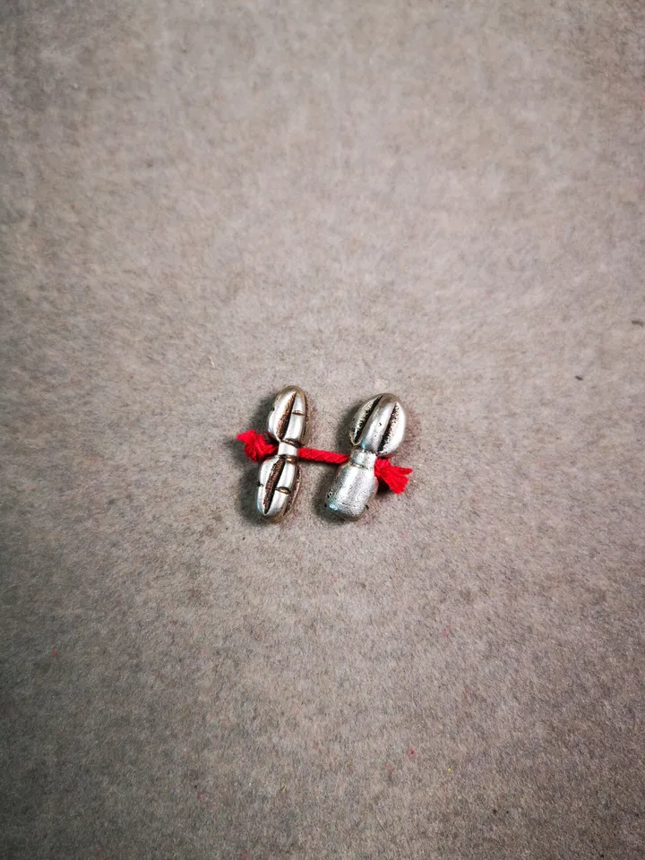 Gandhanra Handmade Tibetan Amulet Pendant,Mini Vajra and Dorje Bell, Mala Marker Bead Accessories, Made of Cold Iron