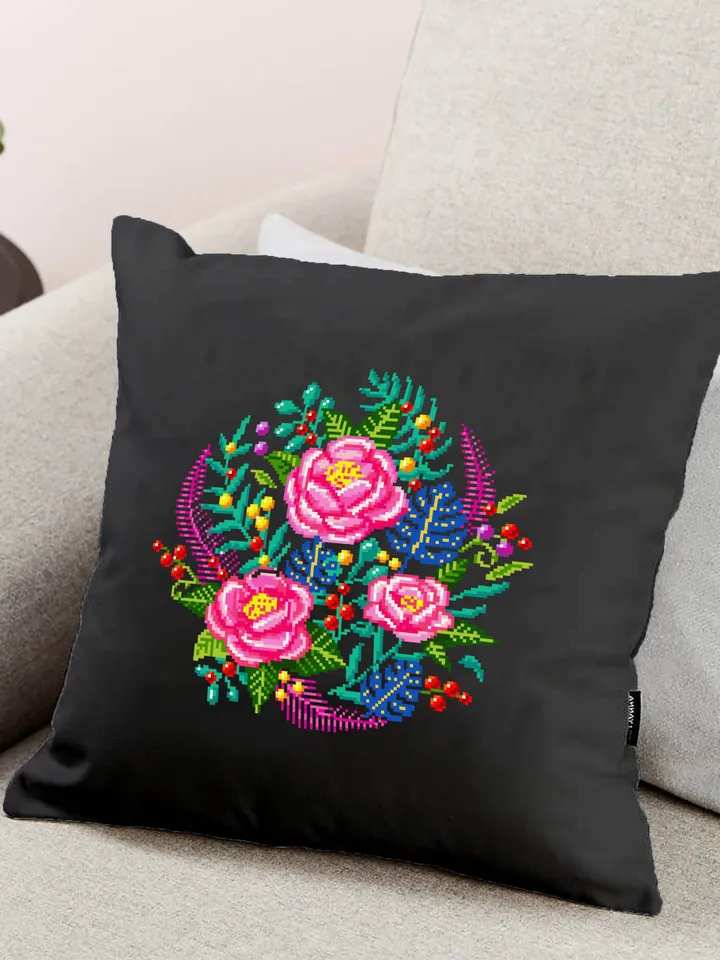 Floral cross stitch pattern PDF download Flowers cross stitch chart, Flower bouquet, Rose flower embroidery PDF, DIY gift plant lover #P29