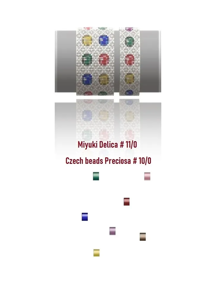 Cuff Bracelet Loom Stitch - Square Stitch Bead Patterns, Bracelet Beading Patterns, Bead loom pattern Instant Download