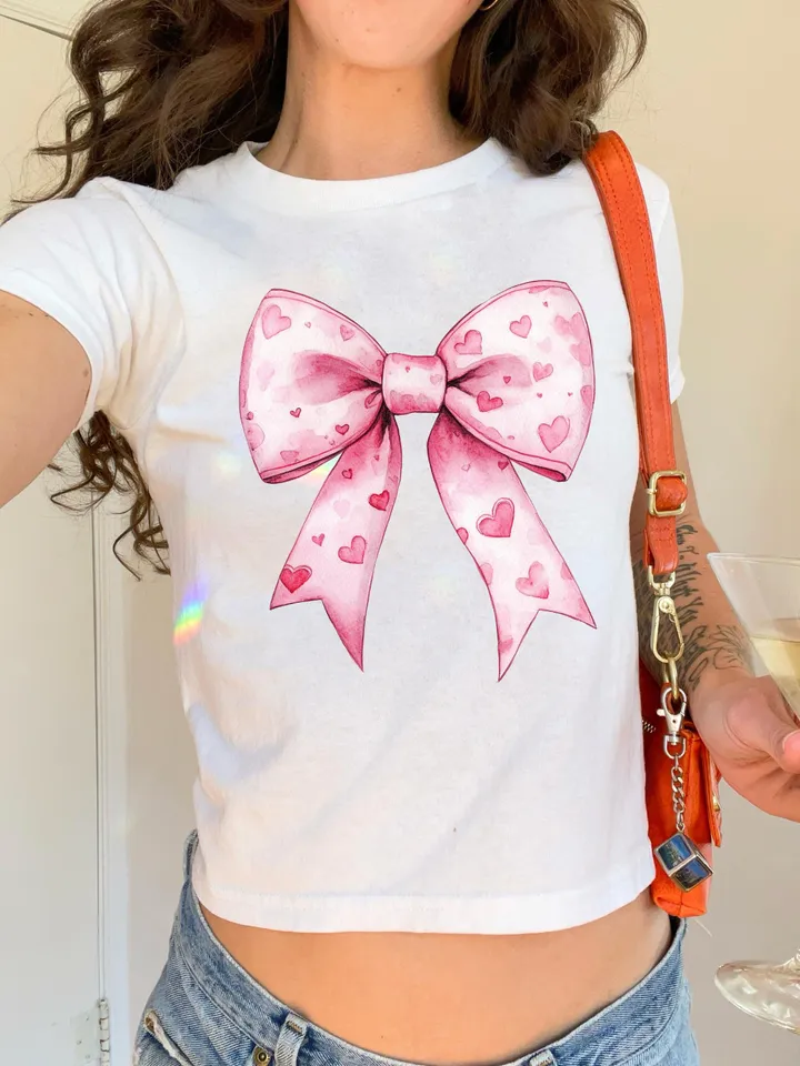 Valentine's day Heart Coquette bow Png, Retro Valentine Shirt Design, Valentine's Day Png, Valentine Love Png, valentine's day bow png