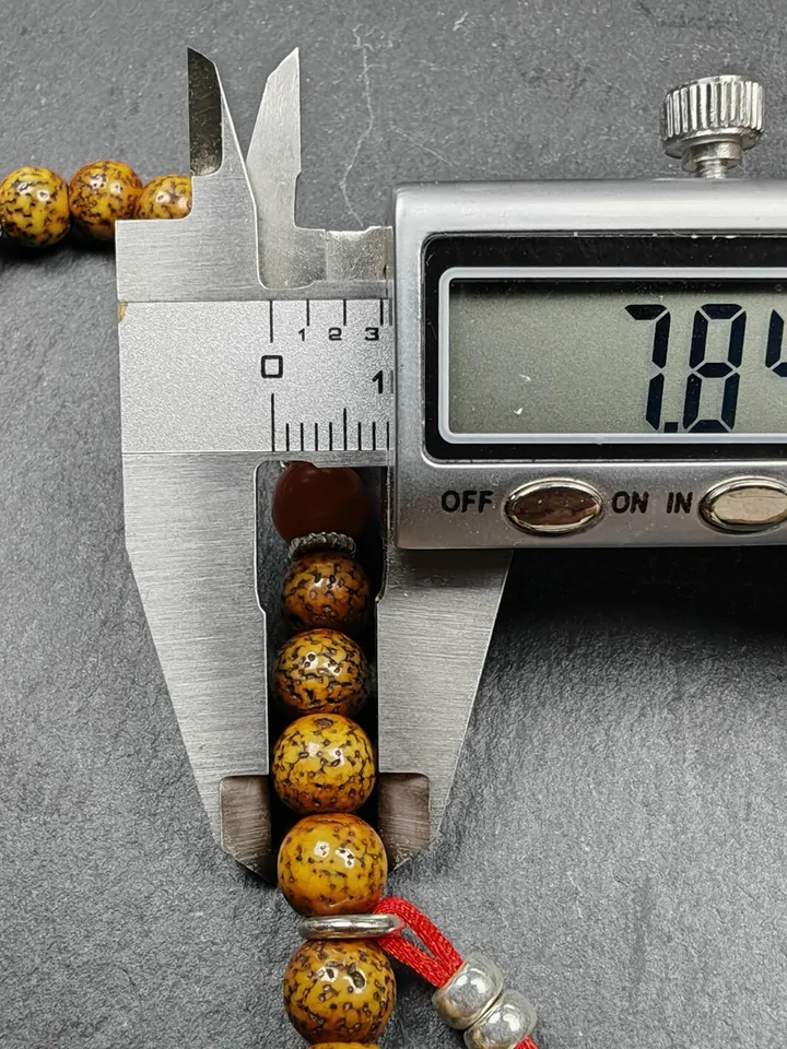 Gandhanra Authentic Tibetan Handhold Wrist Mala - 7.7mm Old Lotus Seed Beads Bracelet - Portable Buddhist Prayer Beads for Meditation
