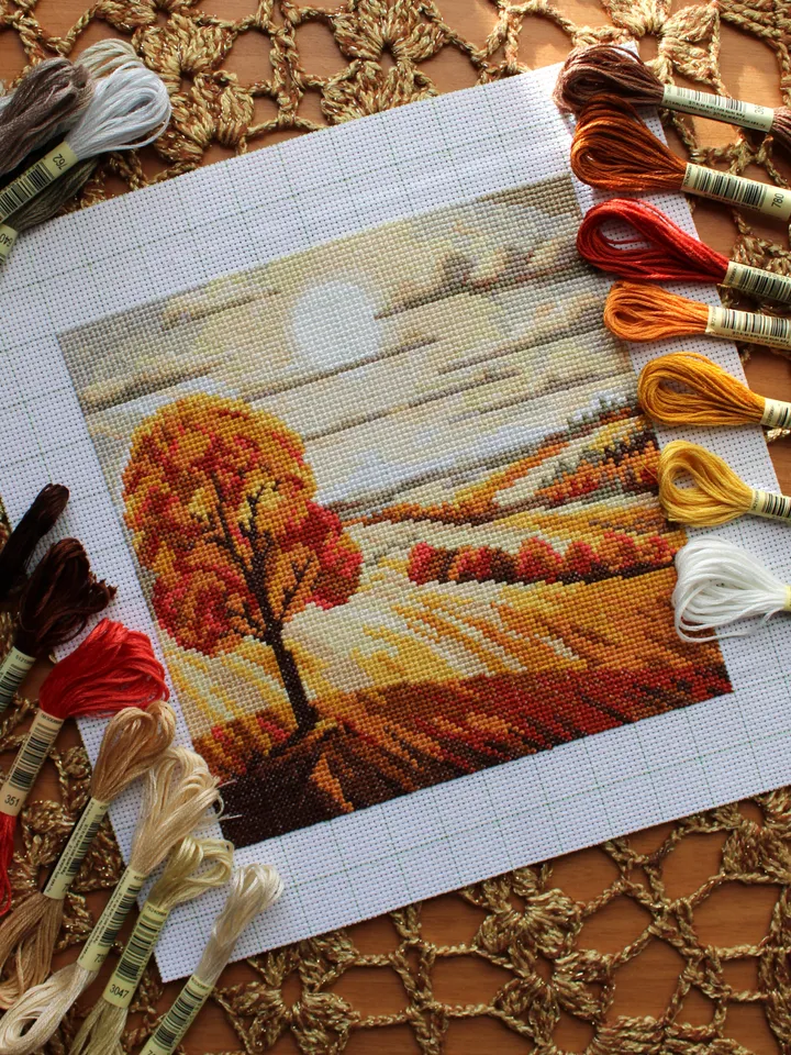 Cross stitch pattern /100x100st/ Landscape, cross stitch pattern PDF, Cross stitch chart Scenery