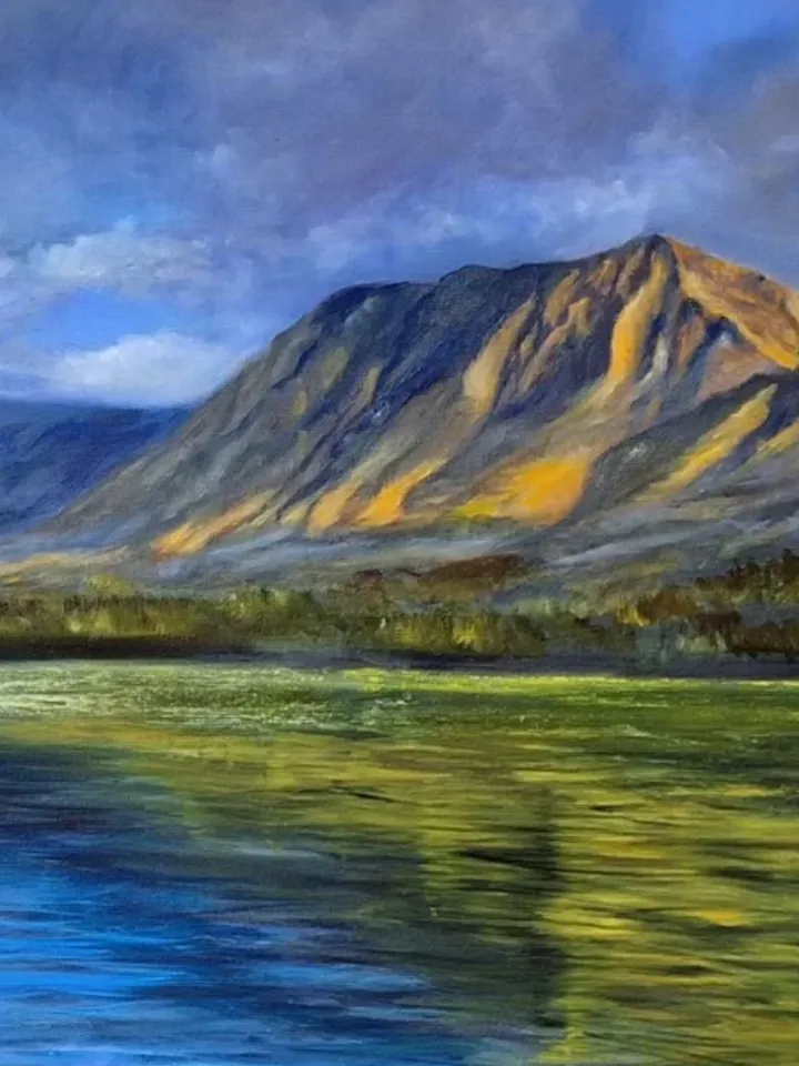 Painting on canvas “Mountain range”, oil, size 60x40 cm