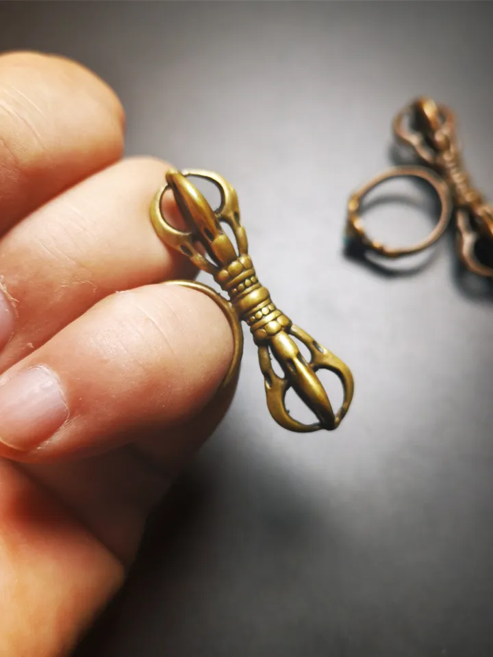 Gandhanra Handmade Tibetan Vajra Ring,Buddhist Protection Jewelry