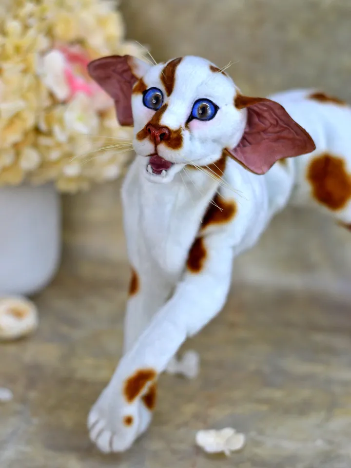 Realistic Stuffed Cat Toy - Portrait of a Domestic Plush Toy - Stuffed Cat - OOAK - Kitty