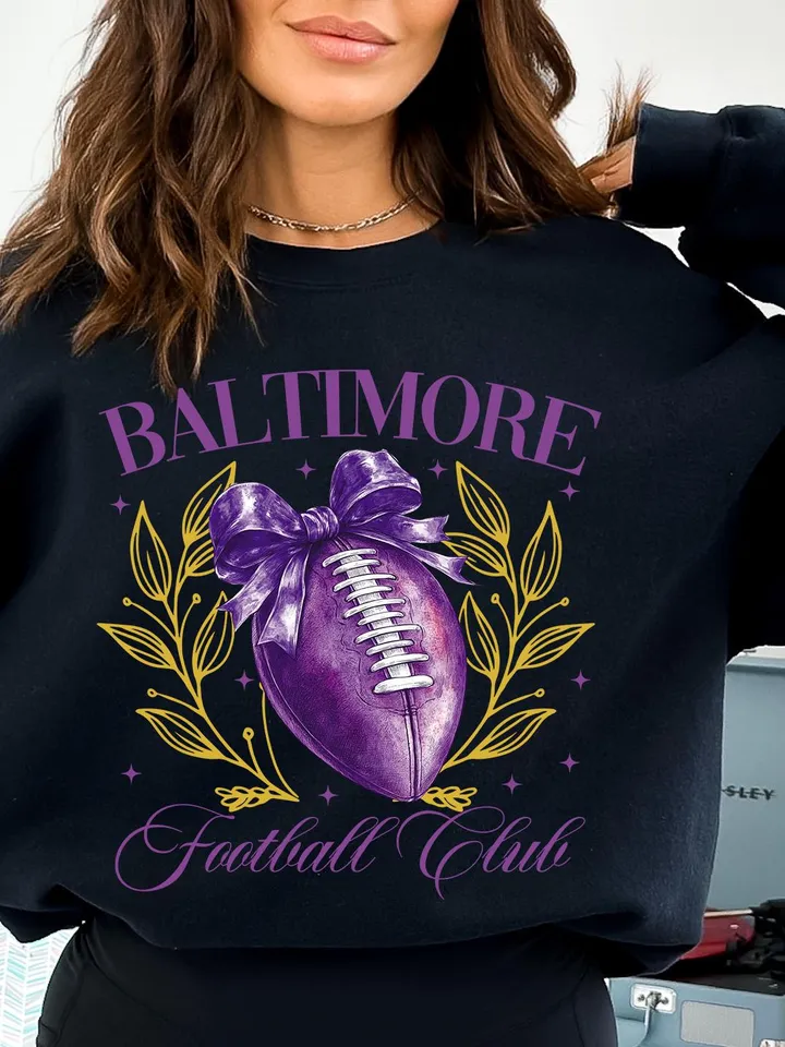 Football png, Coquette Football PNG, Baltimore Football PNG, Football Team PNG,Baltimore Football Sweatshirt, Football Purple Team Football