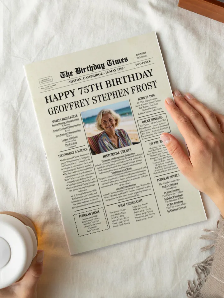 75th birthday NEWSPAPER, 1950 Irish facts poster, 75th birthday gift for men or woman, 75th birthday poster, 75th birthday decor for Ireland