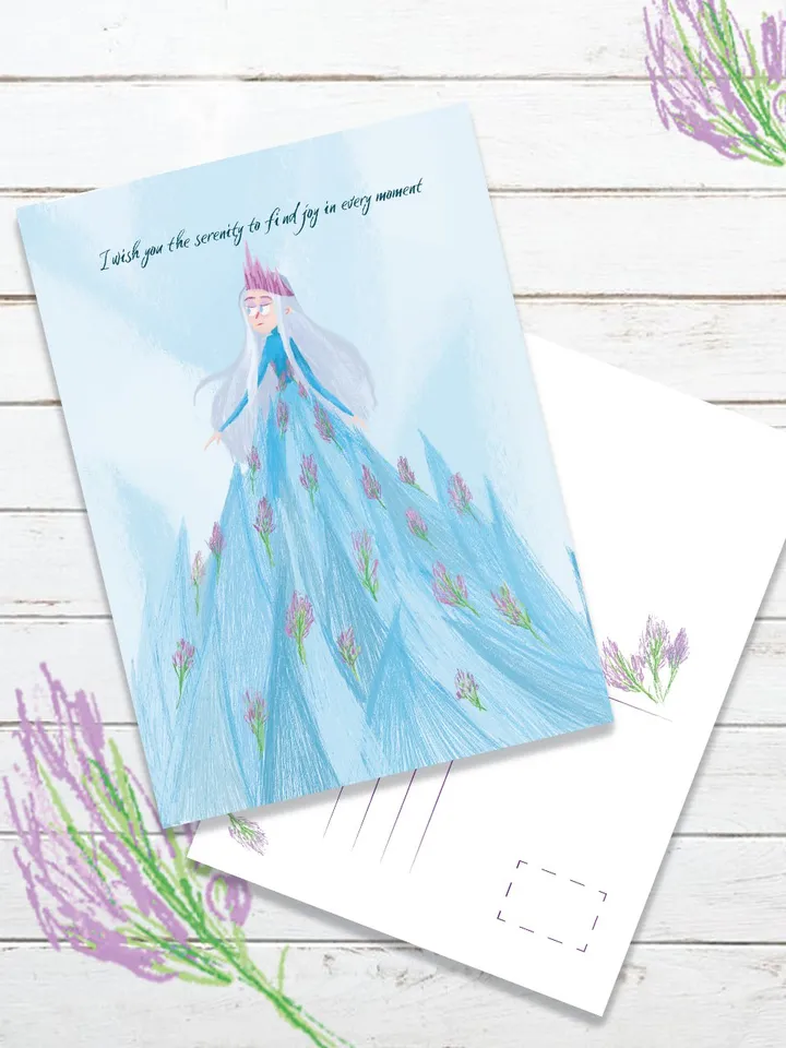 Digital card with wishes, Illustrated postcards, Digital art, fairytale postcard, unusual wish, dreamy