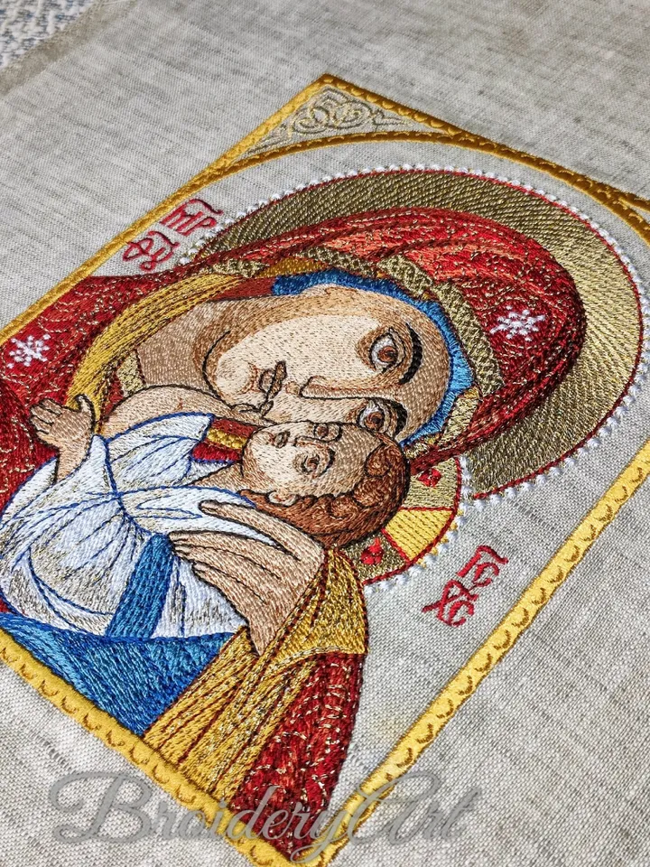 Mother of God Eleusa Our lady of Tenderness machine embroidery design