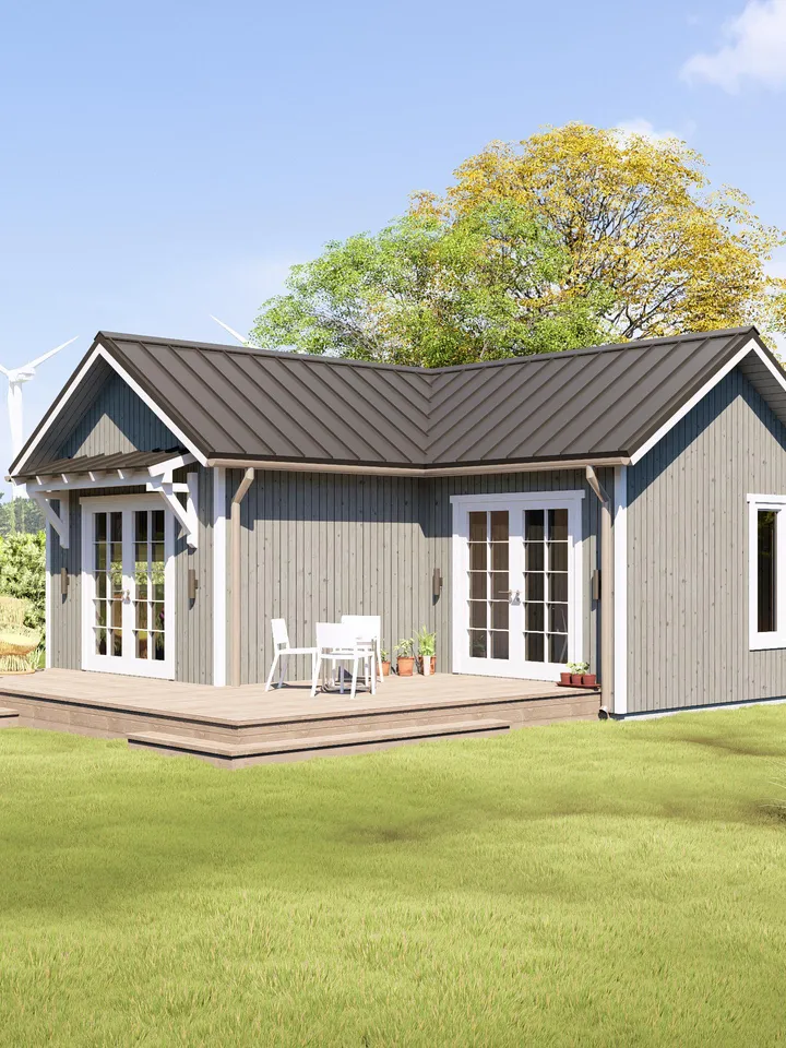 Cabin/Tiny Home Plan, 628 SF. Cottage Style House Blueprints