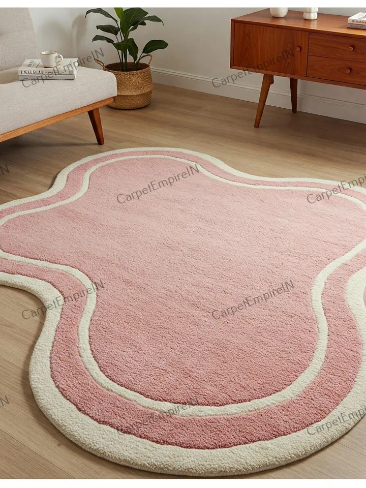 Pink Cloud-Shaped Area Rug | Modern Abstract Rug, Nursery, Home rug, Living room rug,Dining decor, Bedroom rug, 3x5,4x6,5x7,8x10,9x12,10x14.