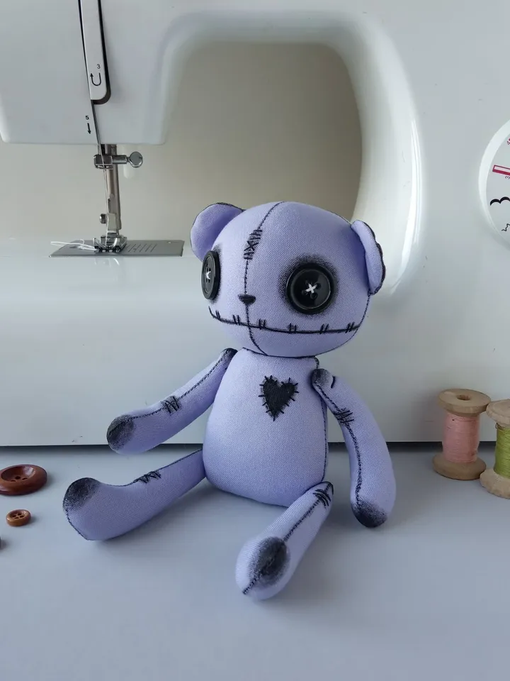 Handmade Bear Doll – Purple