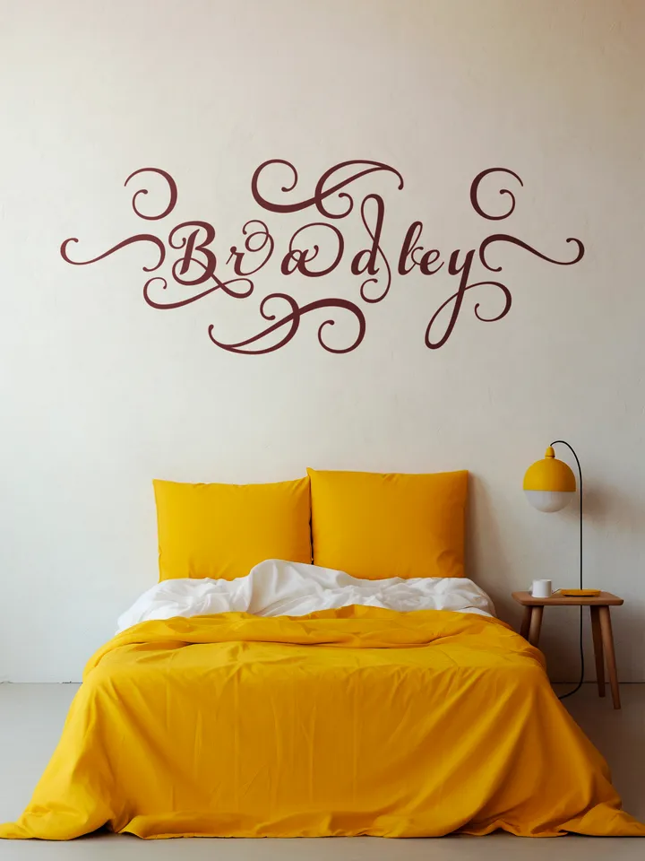 Bradley - name in Samantha style with bright letters, digital design