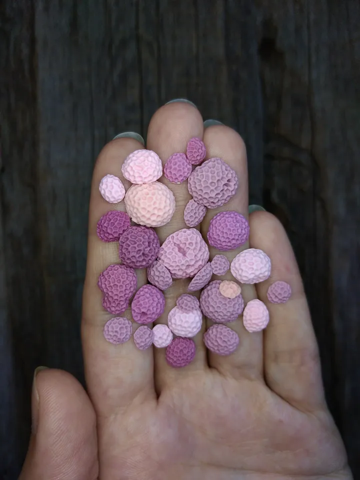 Set of miniature corals shades of pink, tiny corals for diorama, dollhouse or resin art