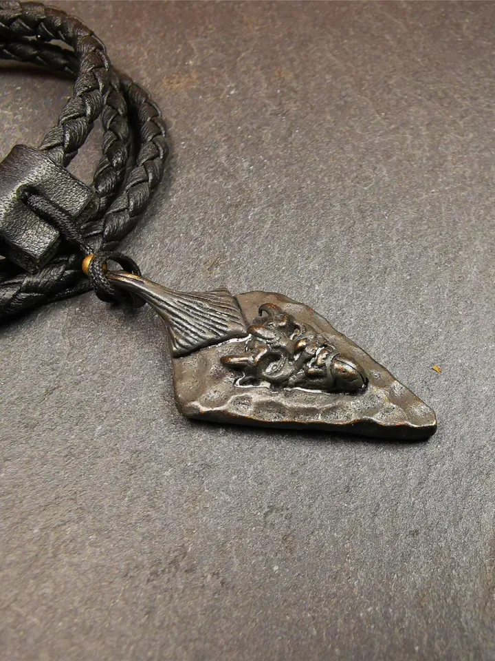 Gandhanra Handmade Amulet,Demon Pendant,Evil Spirit or Devil, Made of Copper,1.77"