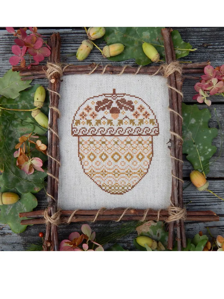 Acorn cross stitch pattern