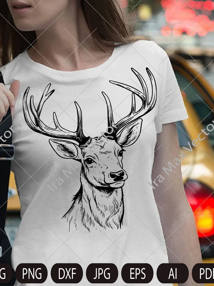Deer Svg, Elk svg, Deer Head Svg, Deer face, Deer Hunting Svg , Hunting Svg Files, Animals Svg , Deer Silhouette , Deer Clipart, Deer Vector