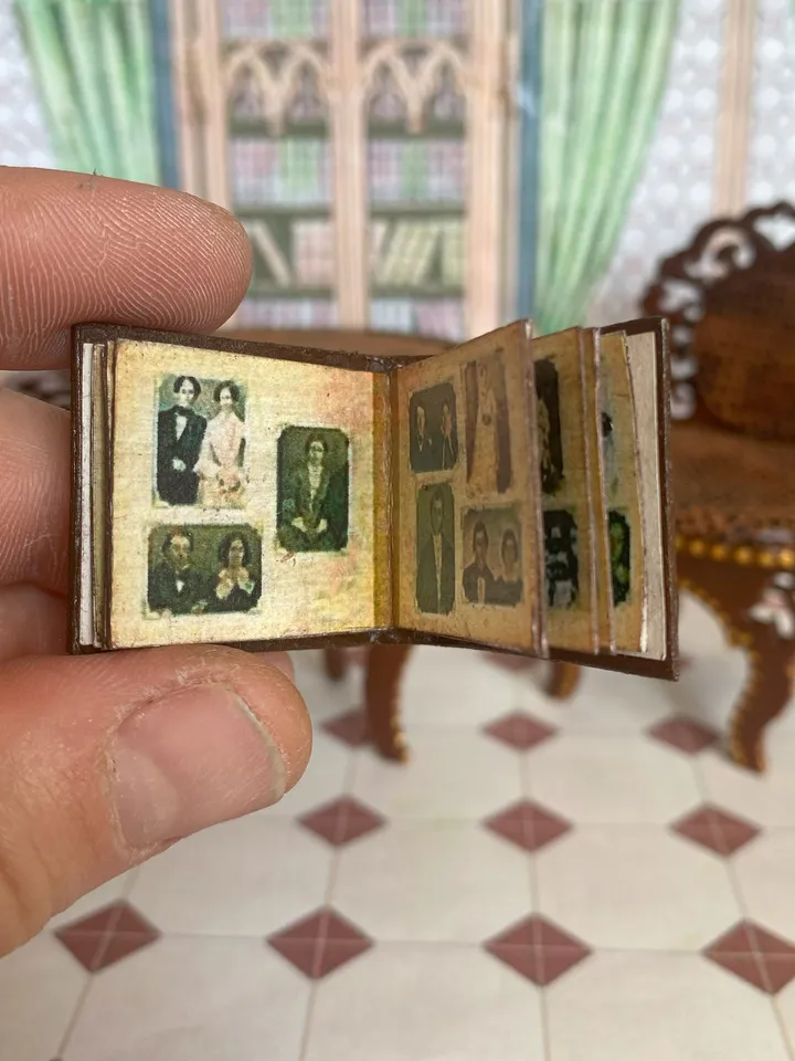Photo album for a doll. Dollhouse miniature. 1:12. Dollhouse accessories.