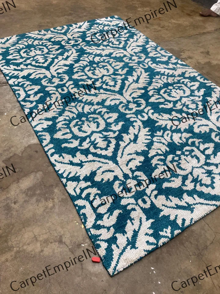 Exquisite Blue Modern Oushak Hand Knotted Rug 4x6, 5x8, 6x9, 8x10, 9x12, 10x14 ft Handmade Rugs for Living Room - Antique Contemporary rug