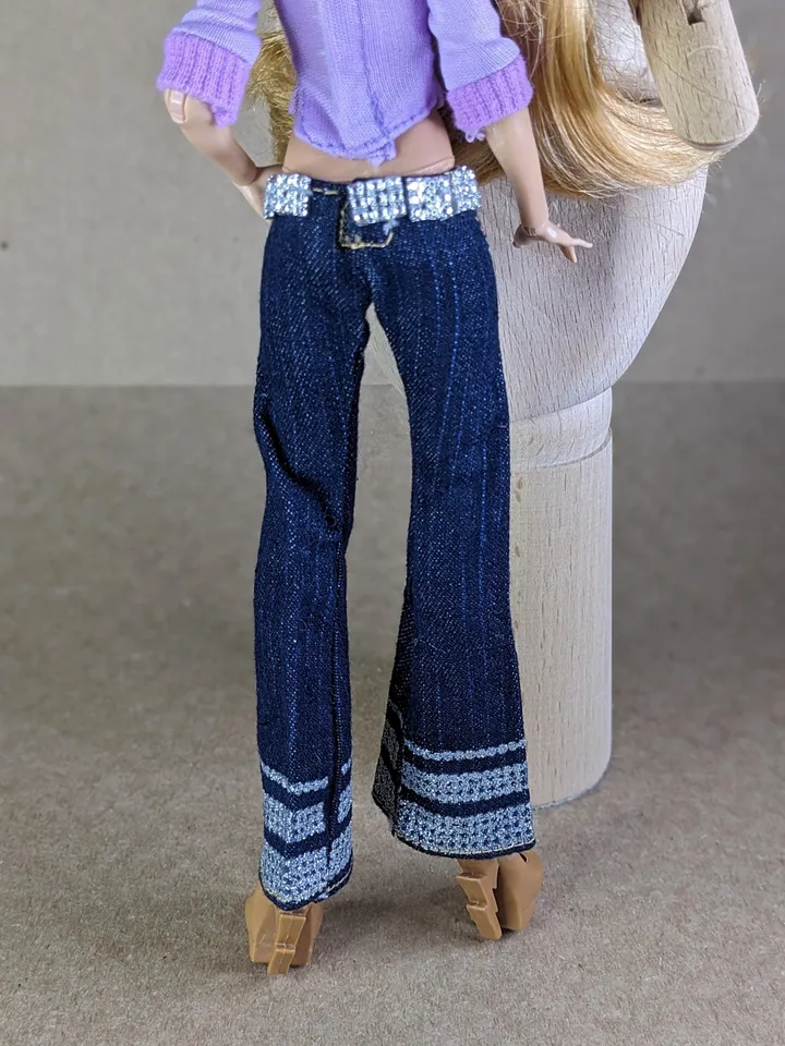 Blue low jeans for 10.5-inch female dolls (MH, EAH)