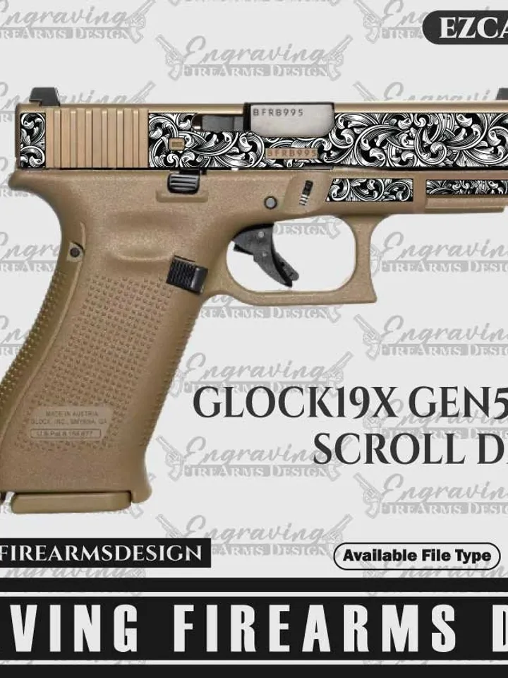 Engraving Firearms Design Glock 19x gen5 Scroll Design