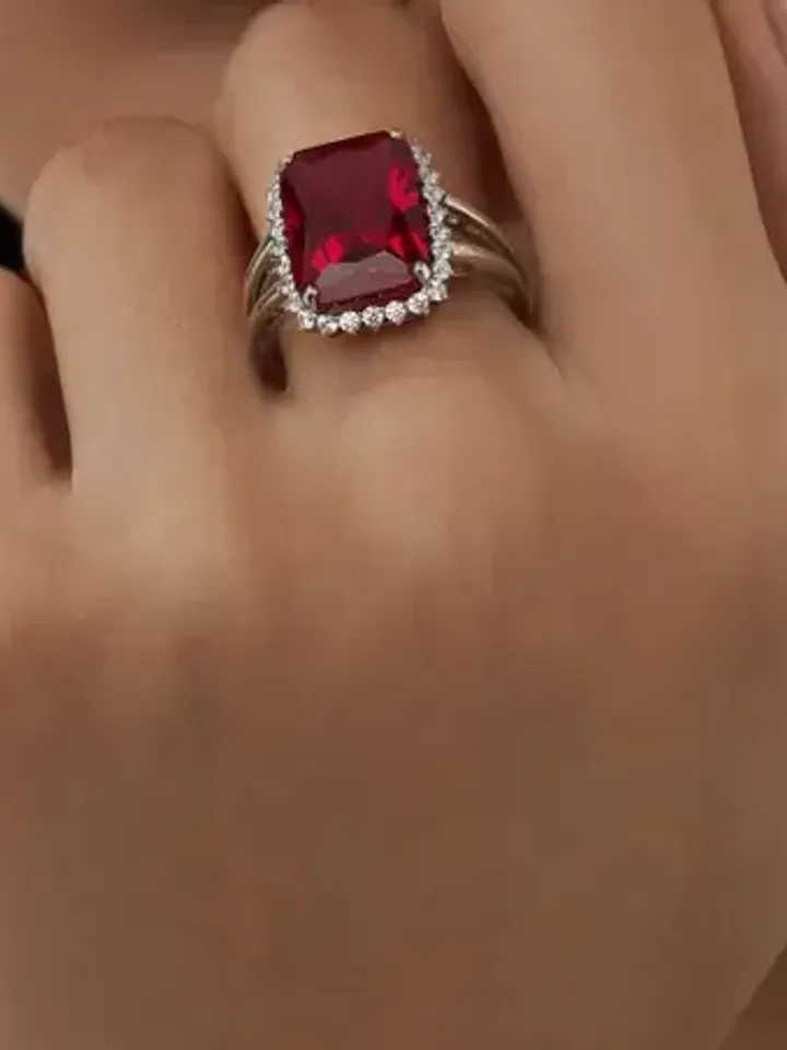 Ring silver 925 with corundum ruby