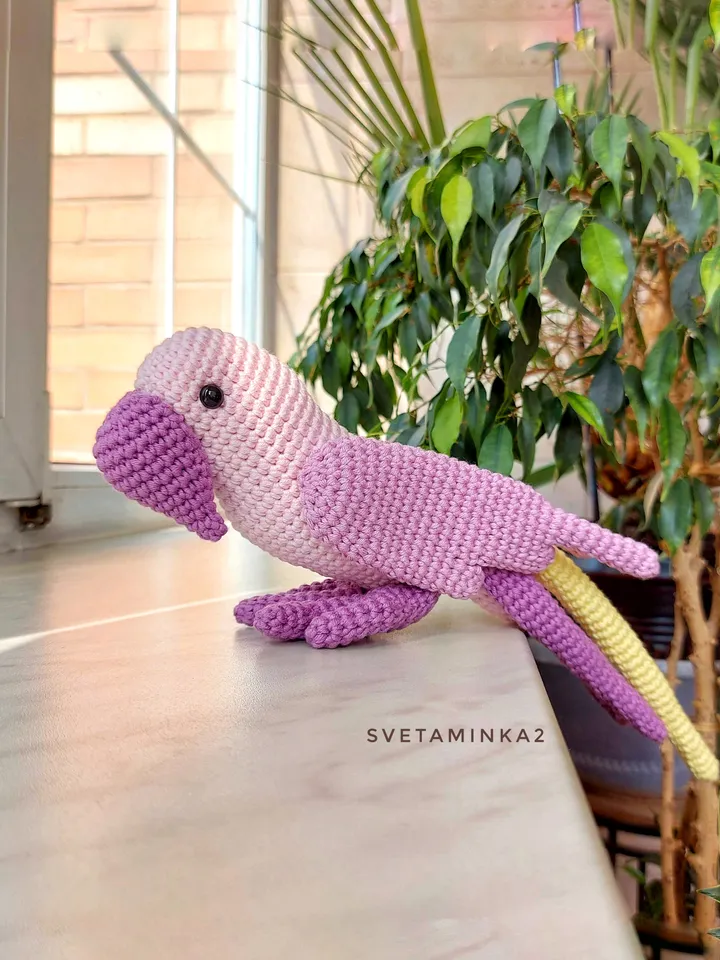 Crochet Parrot Pattern Amigurumi Parakeet. Digital Download. PDF.