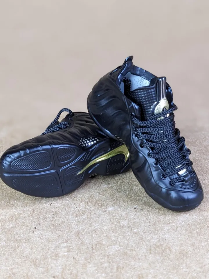 Premium black & gold sneakers for 12 inch male dolls
