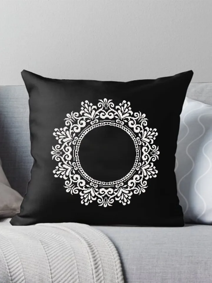 Monogram mandala cross stitch pattern PDF download, Round floral frame cross stitch, Mandala wreath cross stitch chart, Mandala border #Y9