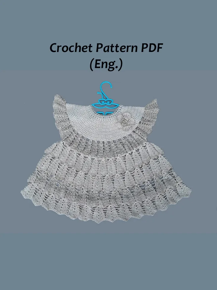 Crochet Baby cream dress Pattern, Crochet Baby Dress Pattern PDF in English, Toddler dress pattern, Baptism dress Pattern, Crochet Princess Dress Pattern, Crochet Newborn Baby dress Pattern