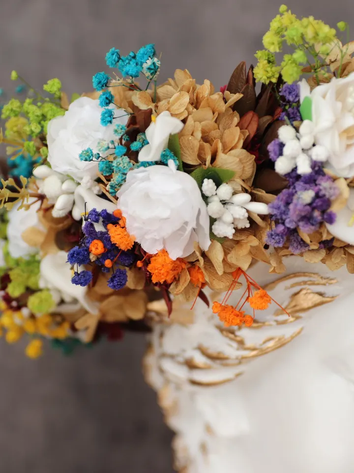 Hair jewelry.Party,Wedding Accessories,handmade items,autumn leaves,Orchid flower, White roses, birthday present,purple flower crown
