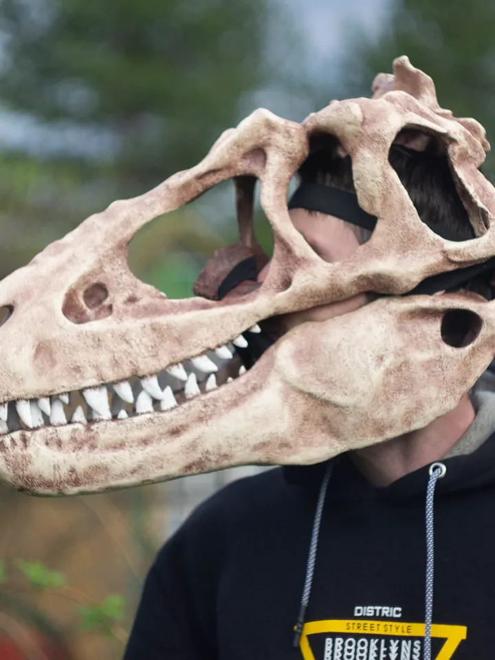 T-Rex Skull Mask, Dinosaur Skull, Tyrannosaurus Fossil Skull, tyrannosaurus rex, dinosaur mask, dino mask, resin mask, Horror Mask
