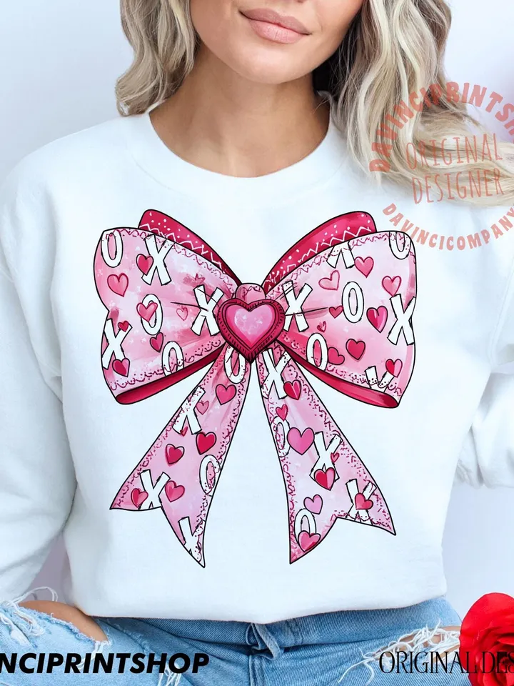XOXO Valentine Coquette Bow, XOXO png, Valentines day png, Valentine coquette png, Heart png, Love png, Coquette bow png, Valentine bow png