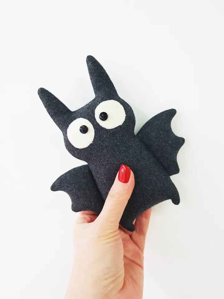 Halloween dolls sewing patterns PDF, Bat and Black cat, digital tutorial in English, rag doll sewing diy