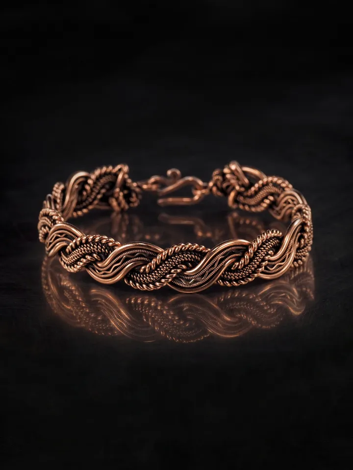 Wire wrapped copper bracelet for woman Antique style copper jewelry WireWrapArt