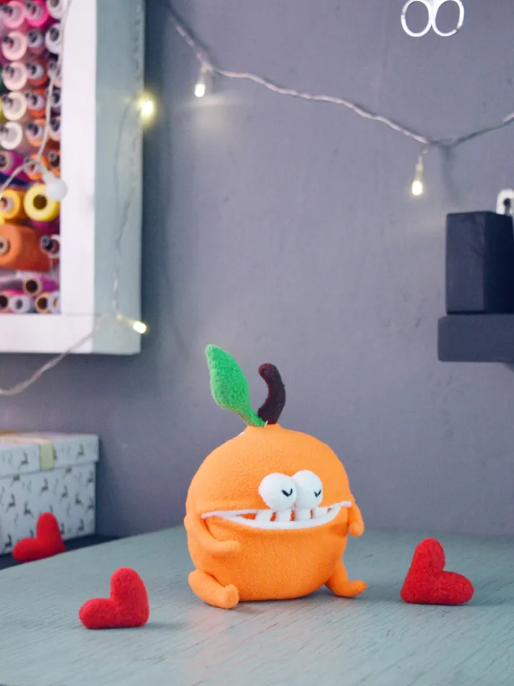 PDF Plush Toy Pattern – Fleece Orange Softie with Pocket Mouth