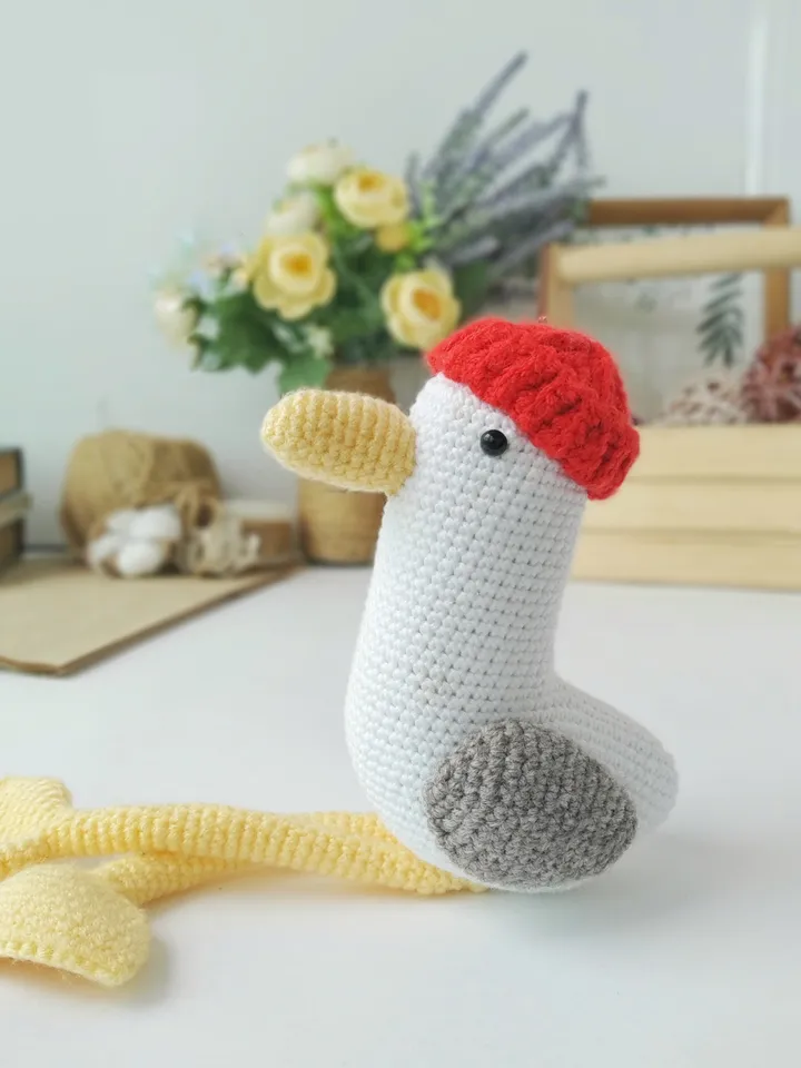 Gift set seagulls - stuffed toy and brooch. Plushe seagull toy. original miniature brooch seagull