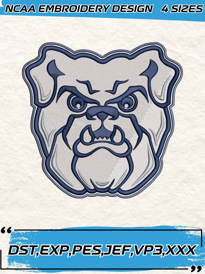 Butler Bulldogs Logos Embroidery Designs,NCAA Logo Embroidery Design,Machine Embroidery Design File,4 Sizes, Digital Download